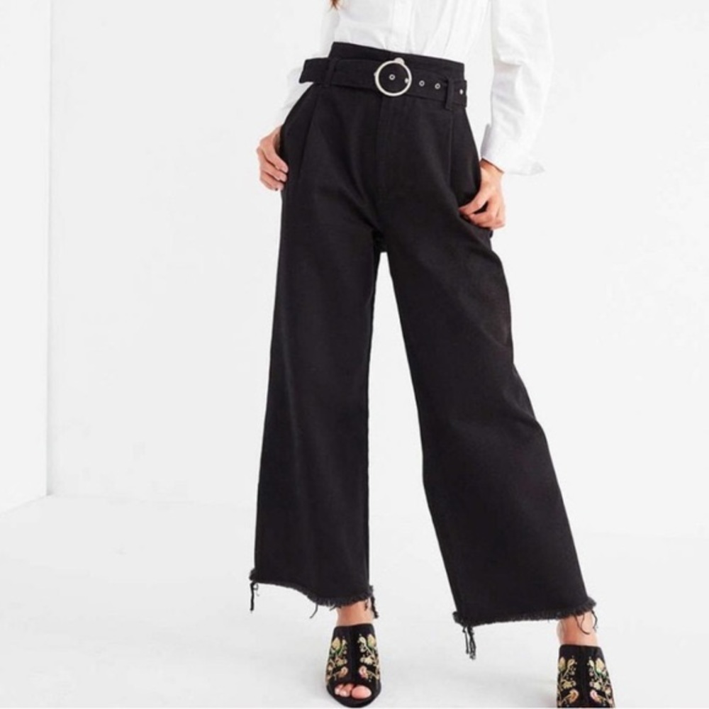 BDG high-waisted belted black denim